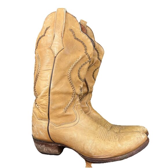 Dan Post Albany Western Cowboy Boots Men’s 9.5 D Tan Beige Leather DP26690 - Picture 10 of 10
